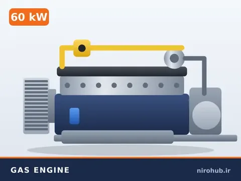 موتور گازسوز (گاز طبیعی/LPG) ۶۰ کیلووات ۱۵۰۰ دور